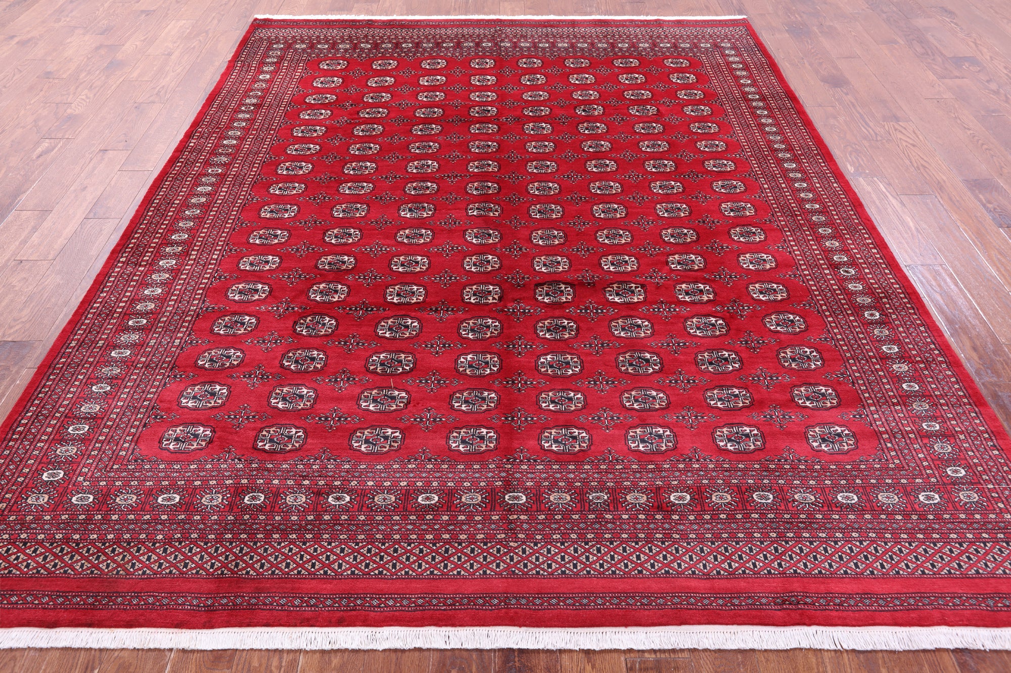 Red Bokhara Handmade Wool Rug - 8' 2" X 9' 9"