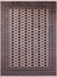 Ivory Bokhara Hand-Knotted Wool Rug - 9' 2" X 12' 2"