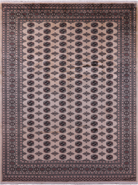 Ivory Bokhara Hand-Knotted Wool Rug - 9' 2" X 12' 2"