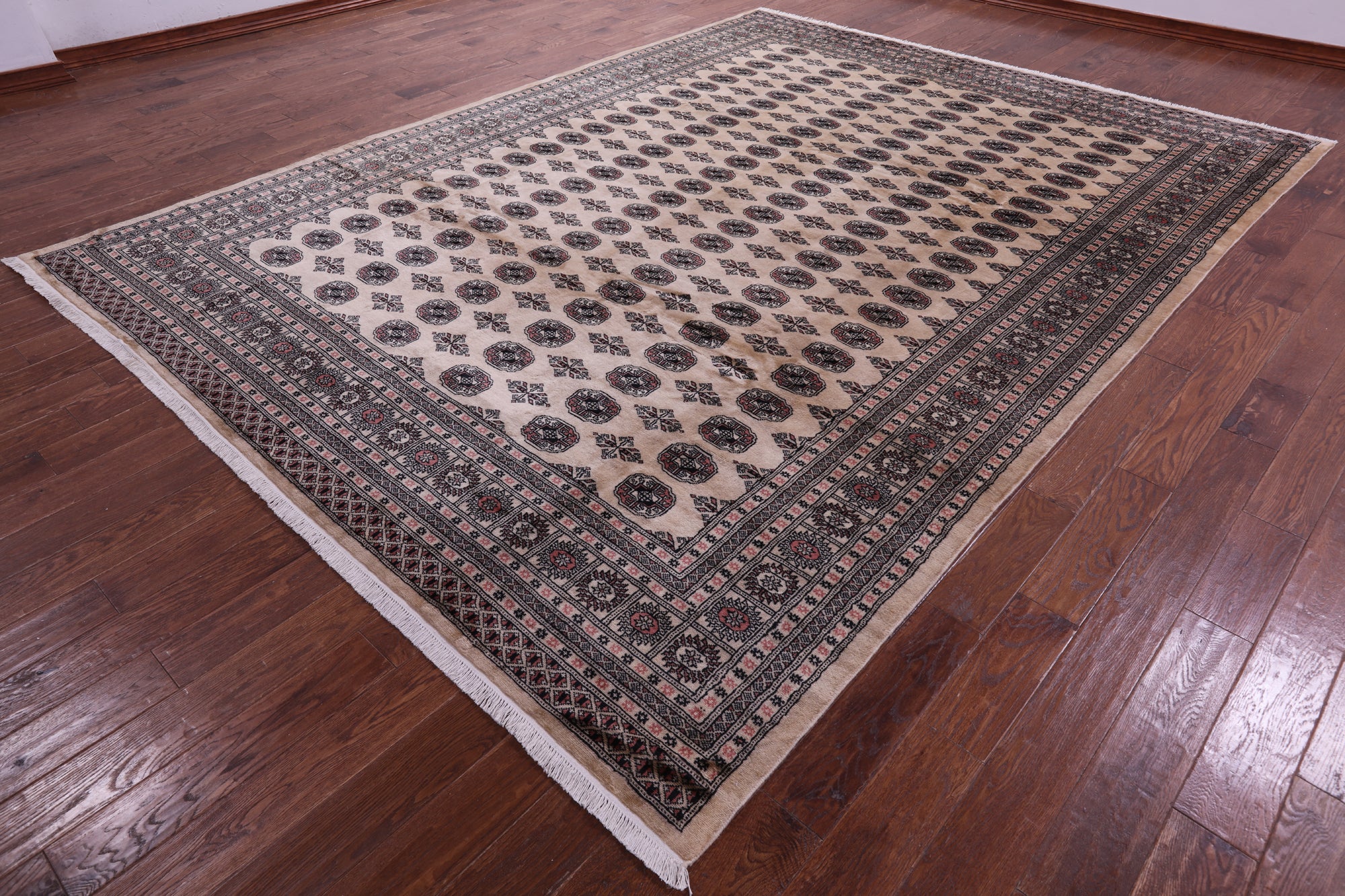 Ivory Bokhara Hand-Knotted Wool Rug - 9' 2" X 12' 2"
