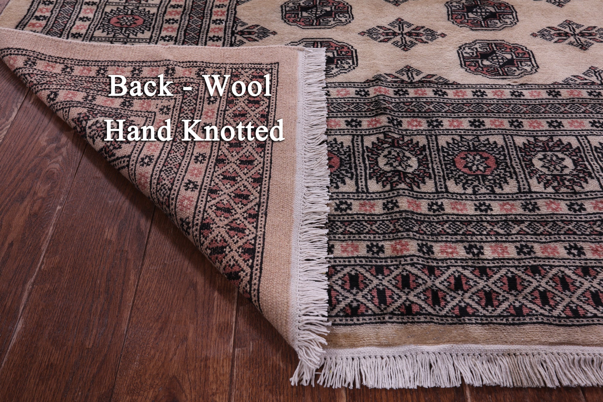 Ivory Bokhara Hand-Knotted Wool Rug - 9' 2" X 12' 2"