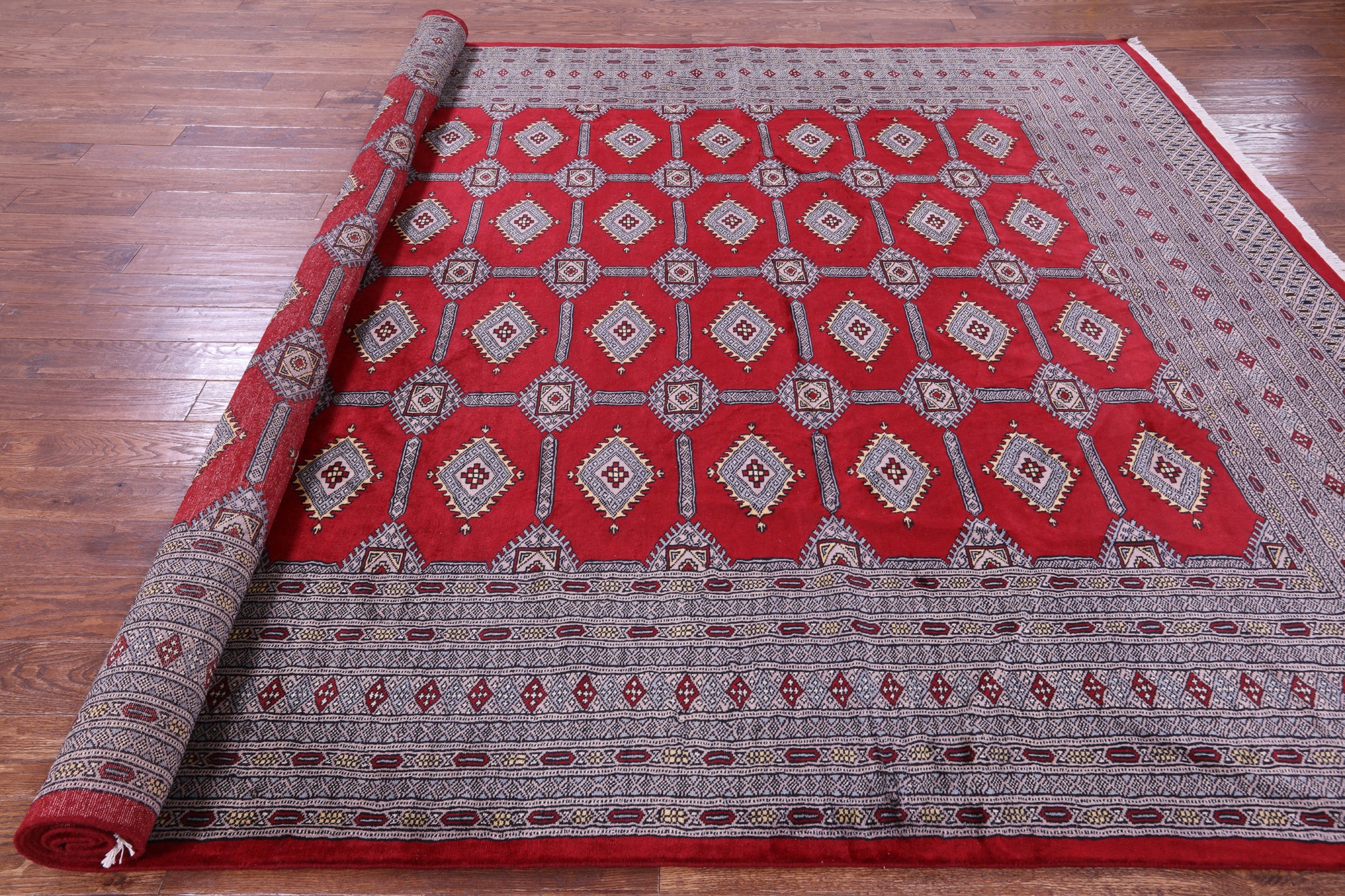 Red Bokhara Hand-Knotted Wool Rug - 9' 1" X 12' 2"