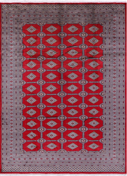 Red Bokhara Hand-Knotted Wool Rug - 9' 1" X 12' 2"