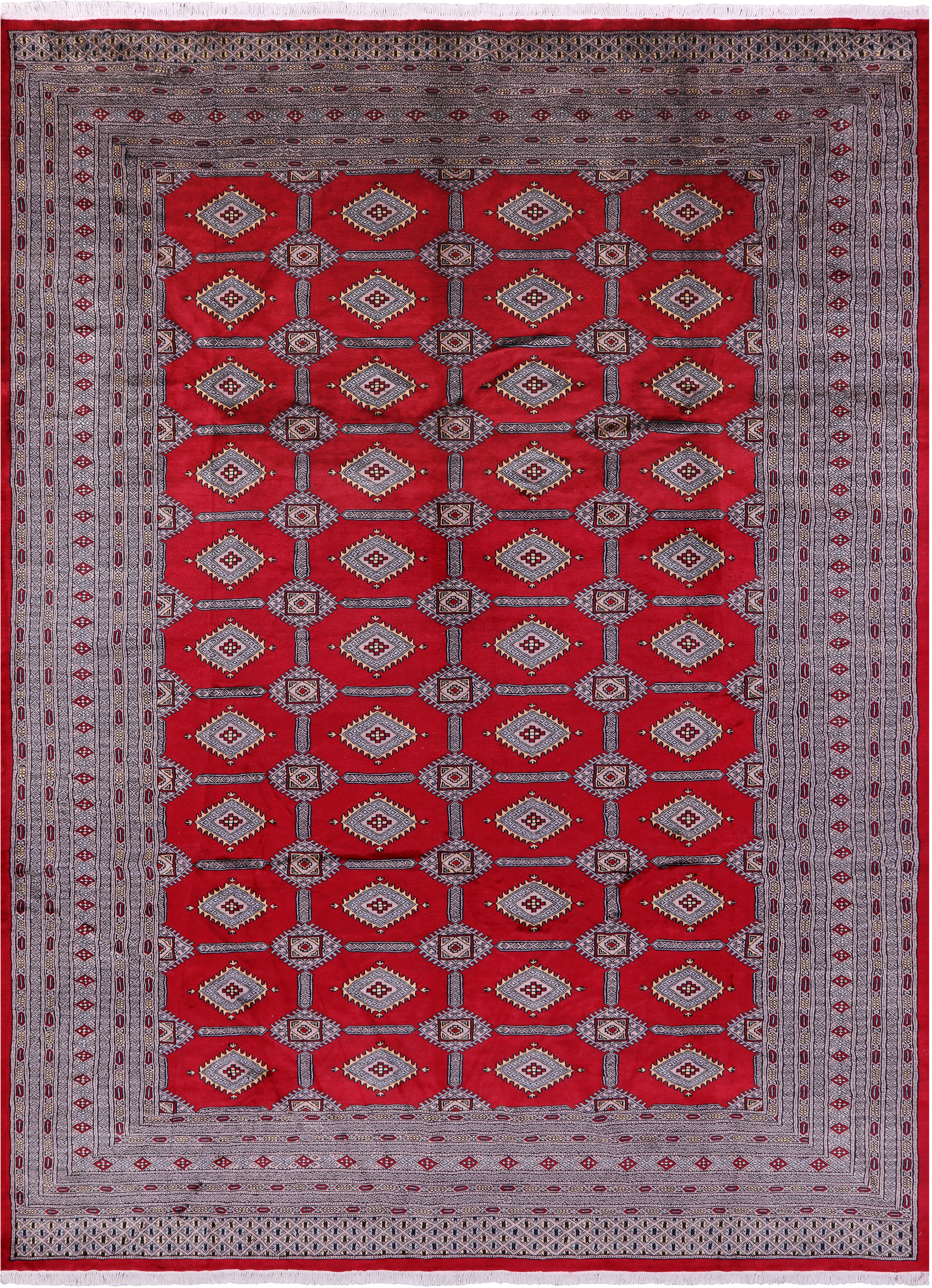 Red Bokhara Hand-Knotted Wool Rug - 9' 1" X 12' 2"