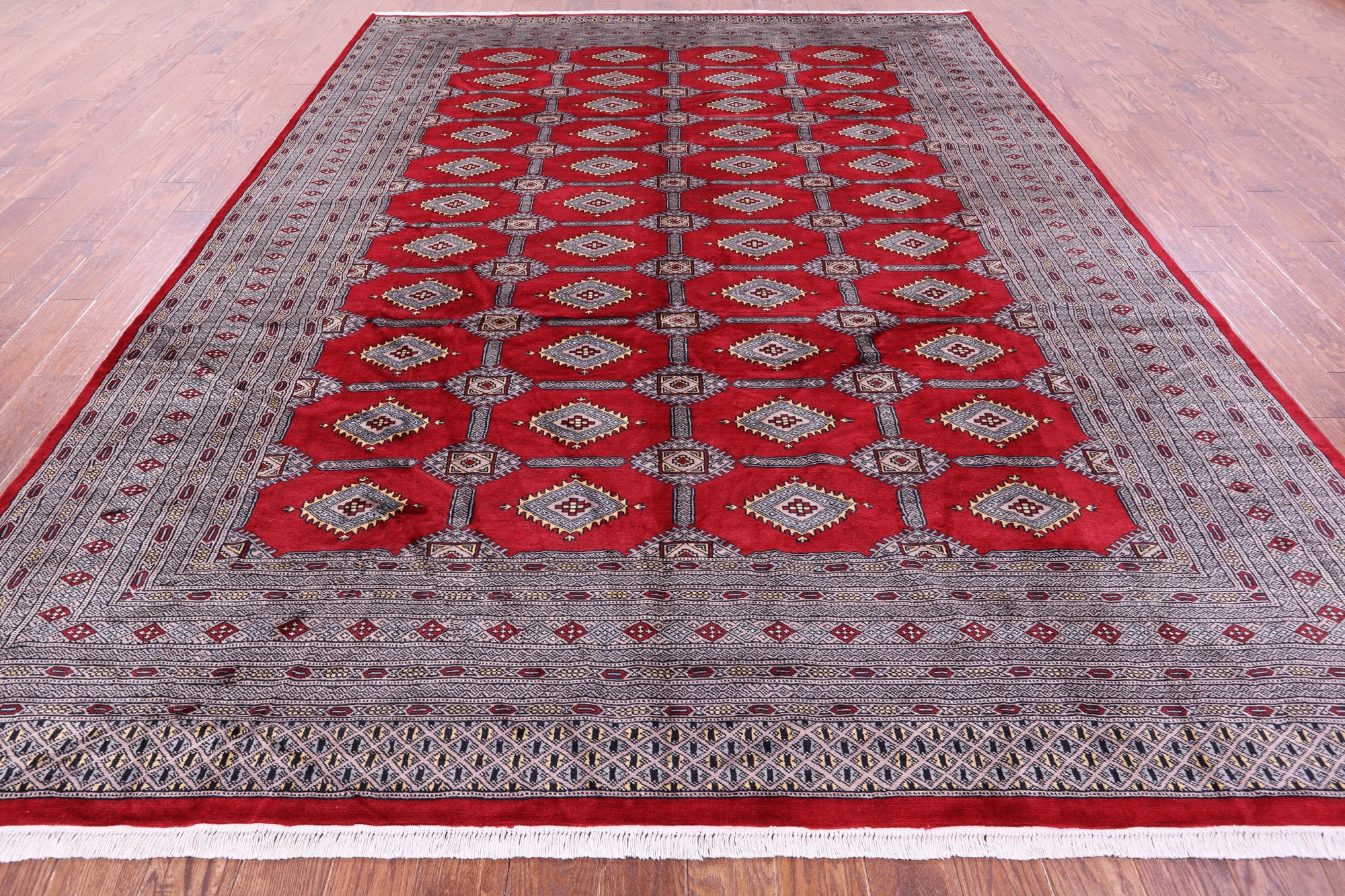Red Bokhara Hand-Knotted Wool Rug - 9' 1" X 12' 2"