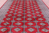 Red Bokhara Hand-Knotted Wool Rug - 9' 1" X 12' 2"