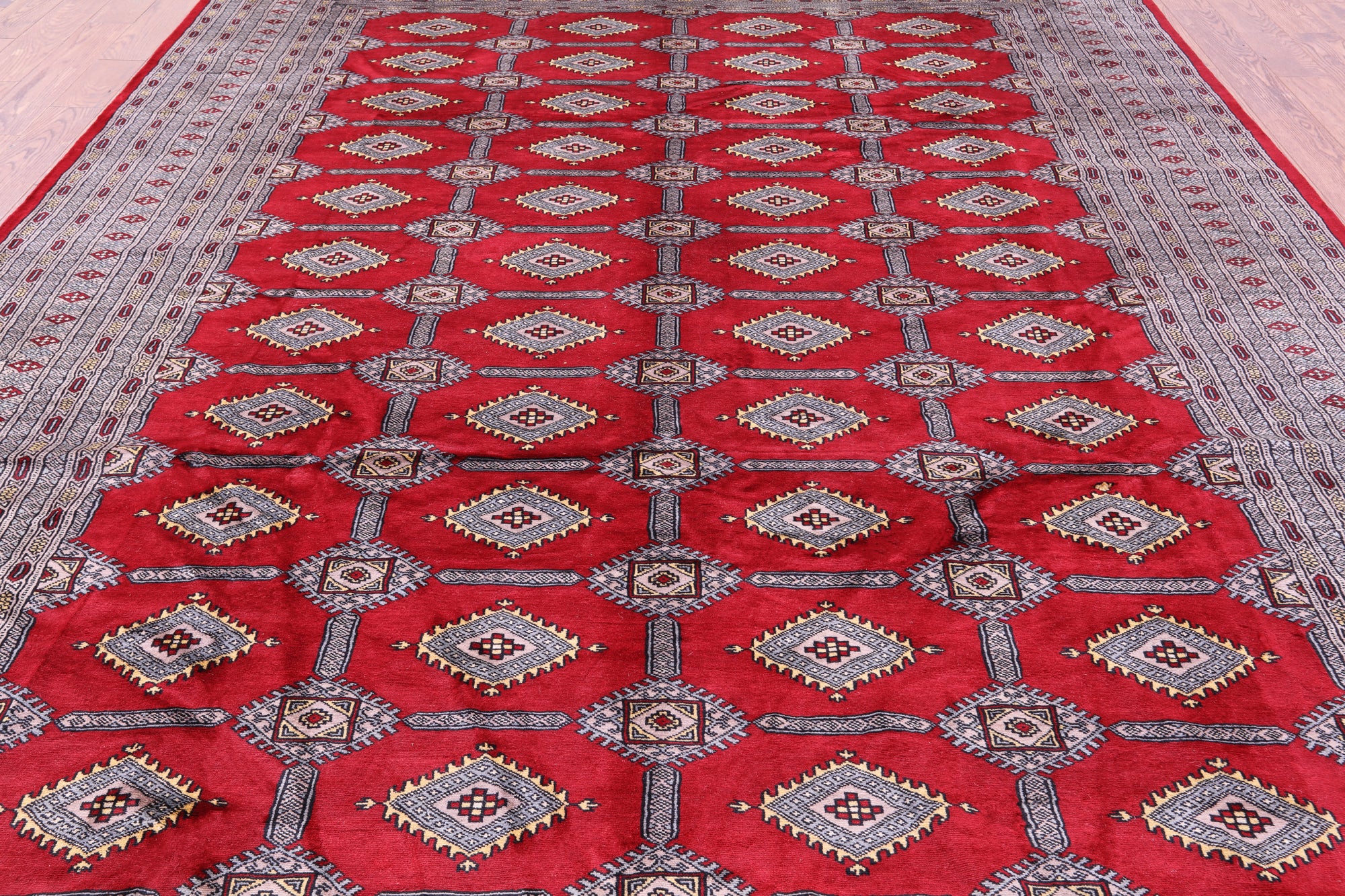 Red Bokhara Hand-Knotted Wool Rug - 9' 1" X 12' 2"
