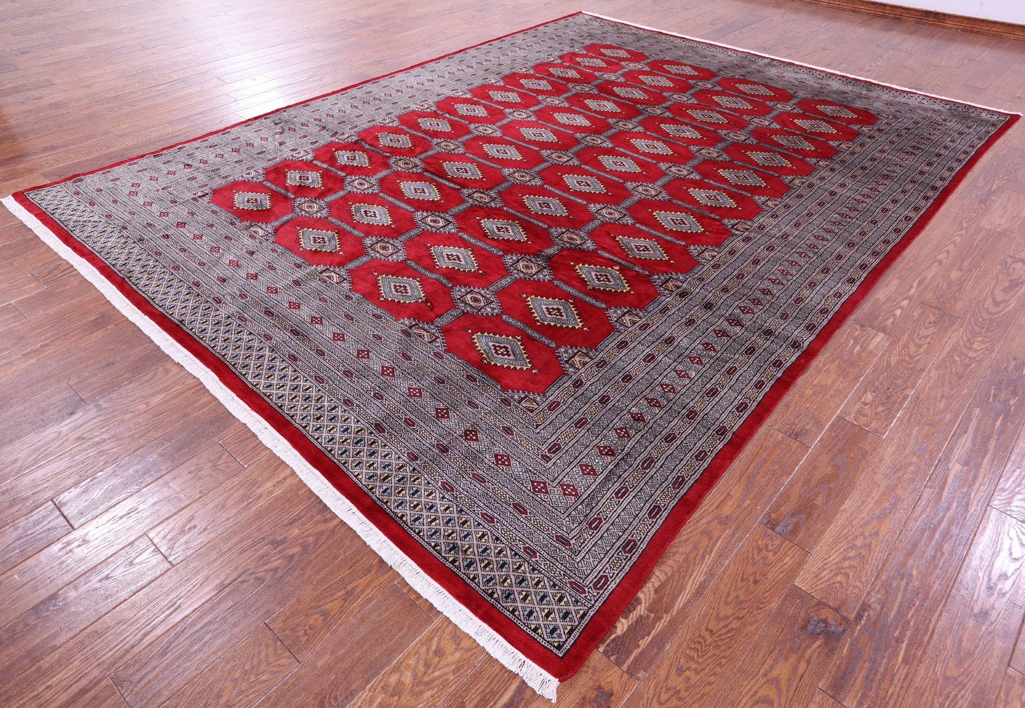 Red Bokhara Hand-Knotted Wool Rug - 9' 1" X 12' 2"