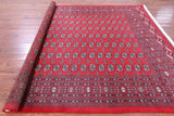 Red Signed Bokhara Hand-Knotted Wool Rug - 8' 5" X 10' 5"