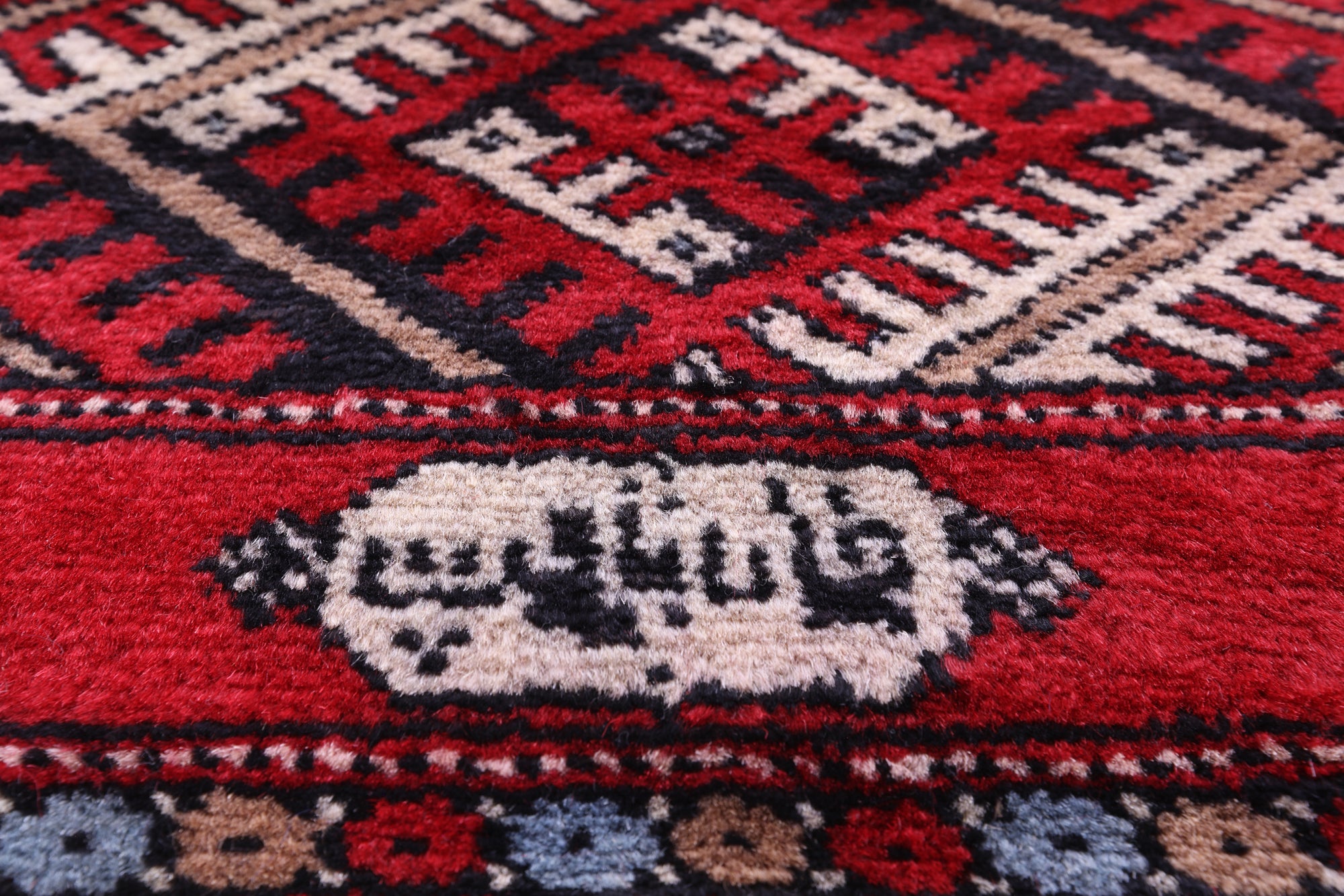 Red Signed Bokhara Hand-Knotted Wool Rug - 8' 5" X 10' 5"