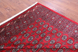 Red Signed Bokhara Hand-Knotted Wool Rug - 8' 5" X 10' 5"