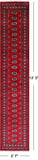 Red Bokhara Handmade Wool Runner Rug - 2' 7" X 13' 3"