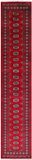 Red Bokhara Handmade Wool Runner Rug - 2' 7" X 13' 3"