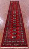 Red Bokhara Handmade Wool Runner Rug - 2' 7" X 13' 3"