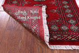 Red Bokhara Handmade Wool Runner Rug - 2' 7" X 13' 3"