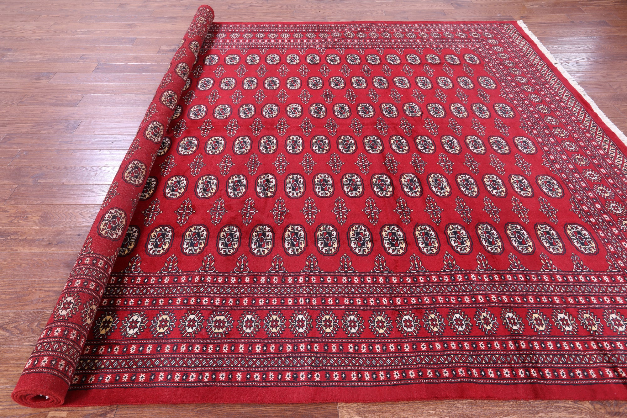 Red Bokhara Hand-Knotted Wool Rug - 9' 0" X 11' 8"