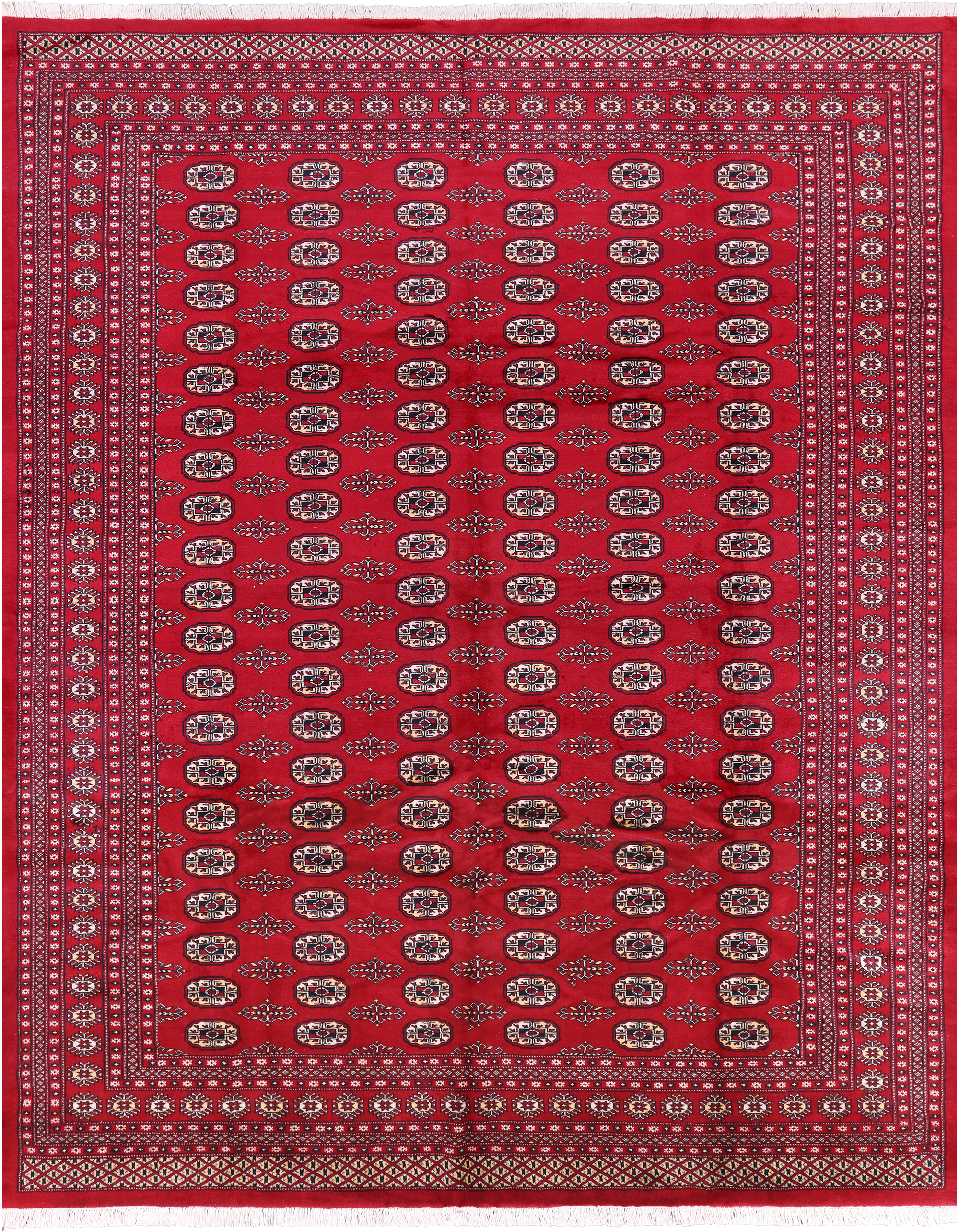 Red Bokhara Hand-Knotted Wool Rug - 9' 0" X 11' 8"