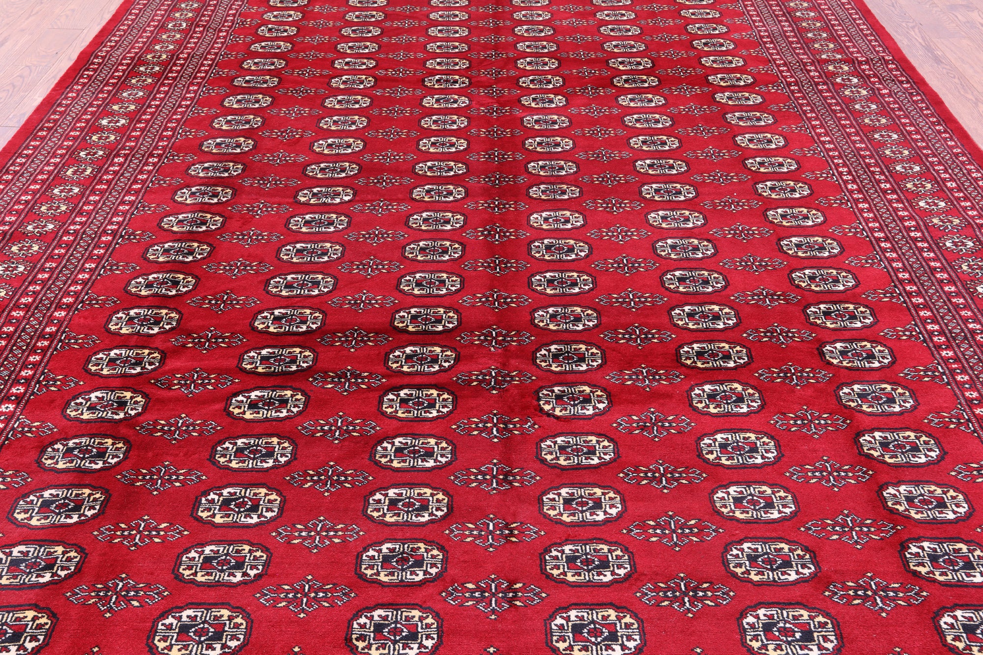 Red Bokhara Hand-Knotted Wool Rug - 9' 0" X 11' 8"