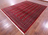Red Bokhara Hand-Knotted Wool Rug - 9' 0" X 11' 8"