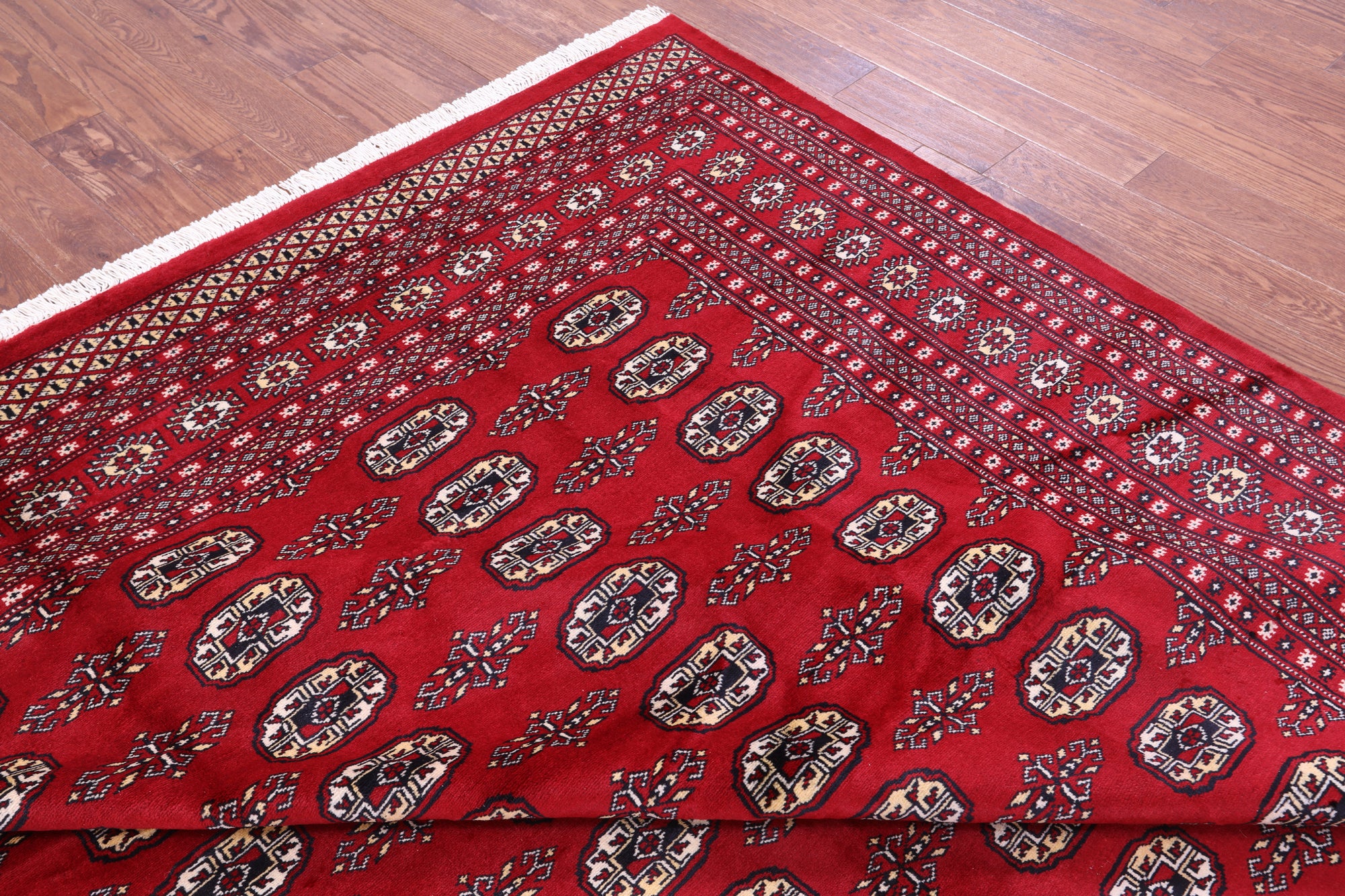 Red Bokhara Hand-Knotted Wool Rug - 9' 0" X 11' 8"