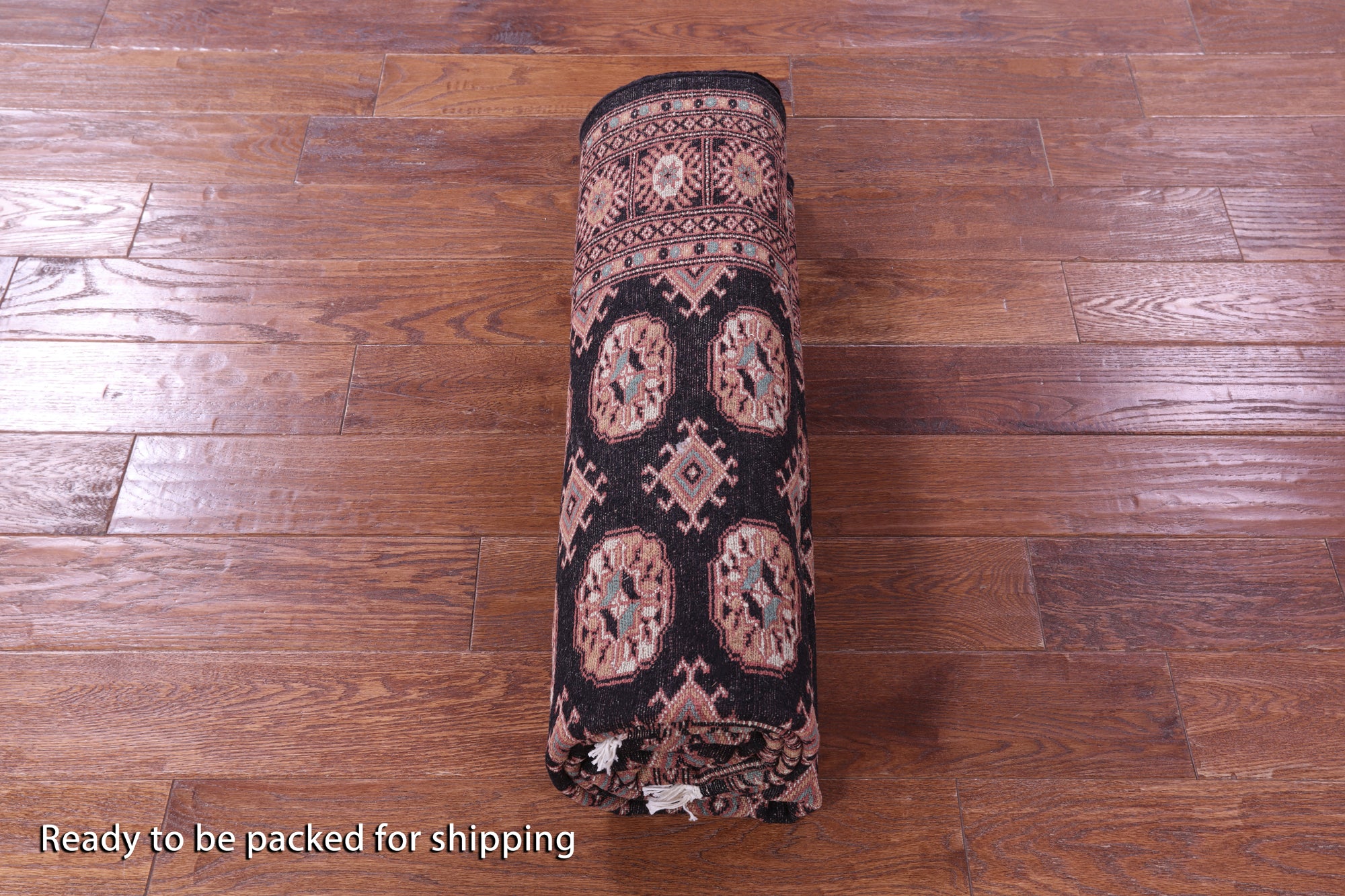 Black Bokhara Hand-Knotted Wool Rug - 5' 2" X 8' 0"