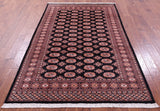 Black Bokhara Hand-Knotted Wool Rug - 5' 2" X 8' 0"