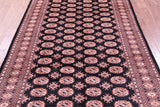 Black Bokhara Hand-Knotted Wool Rug - 5' 2" X 8' 0"