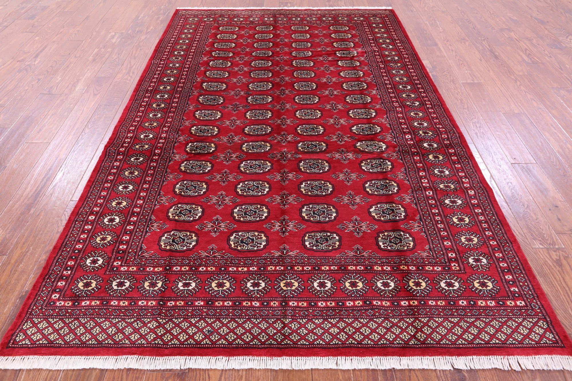 Red Bokhara Hand-Knotted Wool Rug - 6' 0" X 9' 1"