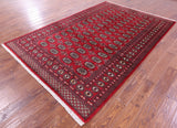 Red Bokhara Hand-Knotted Wool Rug - 6' 0" X 9' 1"