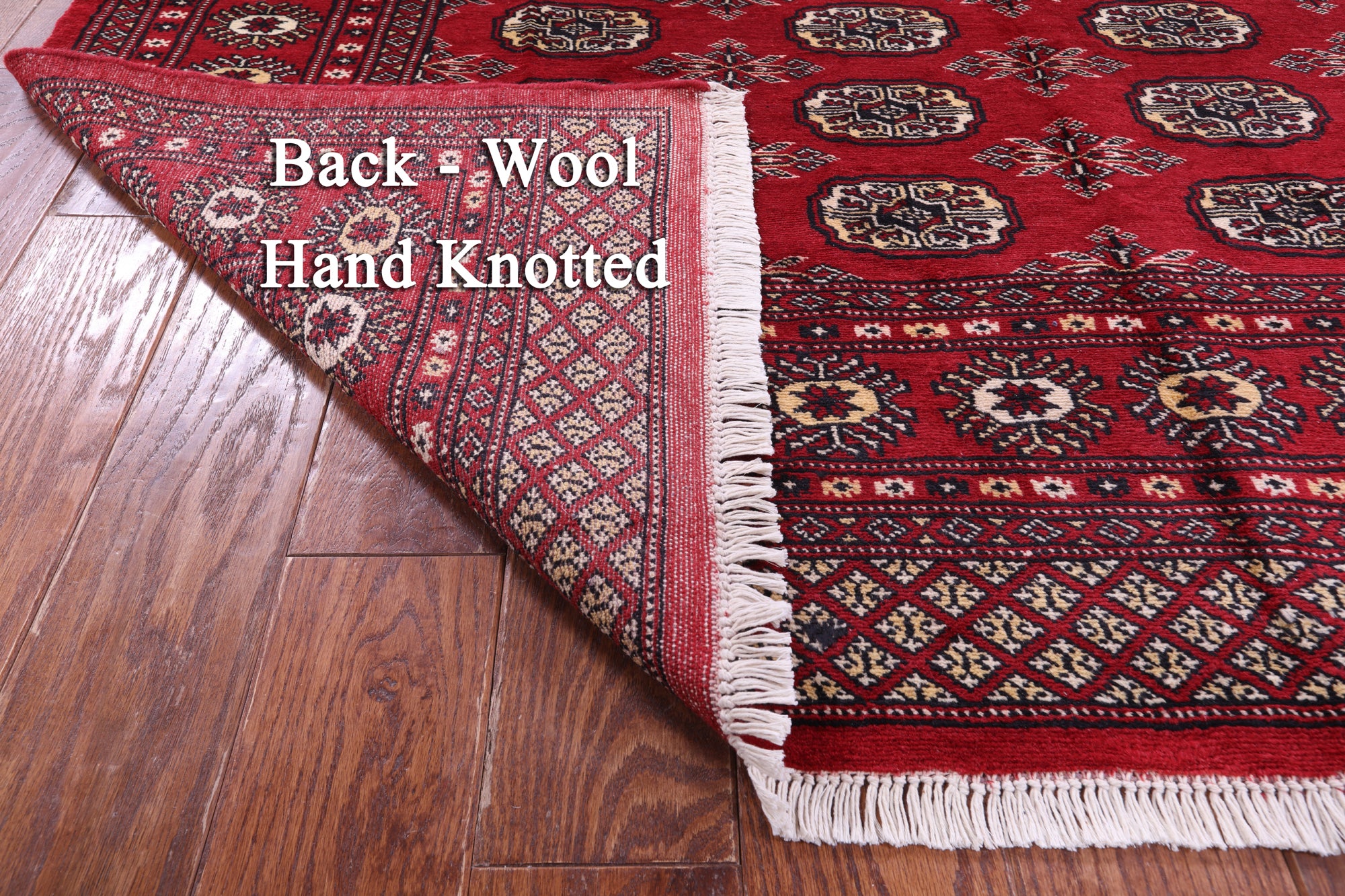 Red Bokhara Hand-Knotted Wool Rug - 6' 0" X 9' 1"