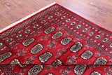 Red Bokhara Hand-Knotted Wool Rug - 6' 0" X 9' 1"
