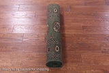 Green Bokhara Hand-Knotted Wool Runner Rug - 2' 6" X 8' 6"
