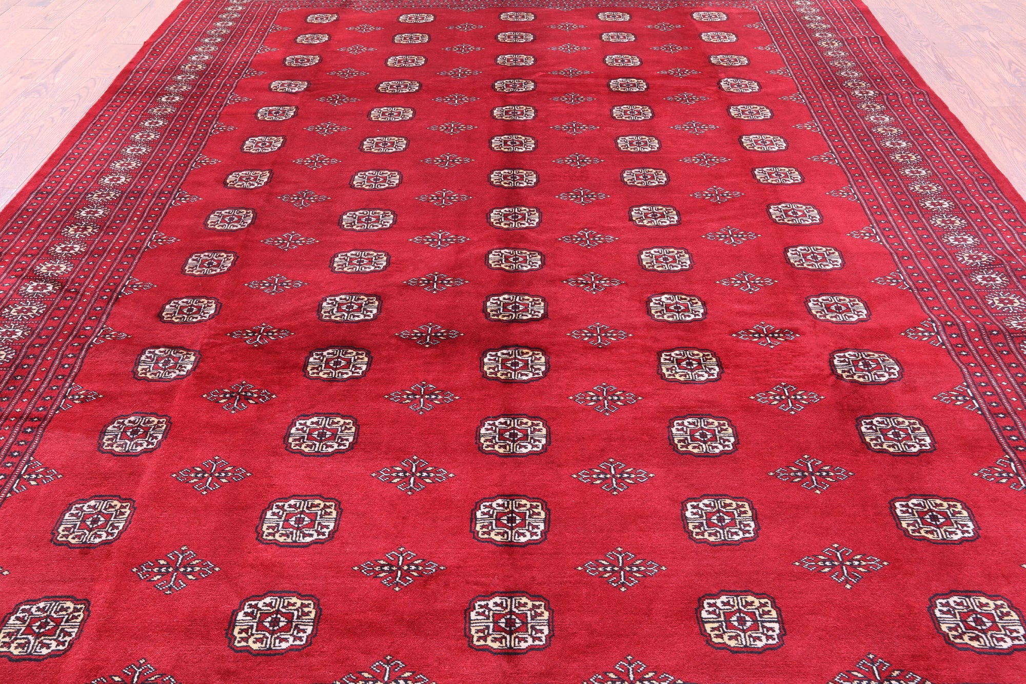 Red Bokhara Hand-Knotted Wool Rug - 9' 0" X 11' 9"