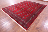 Red Bokhara Hand-Knotted Wool Rug - 9' 0" X 11' 9"