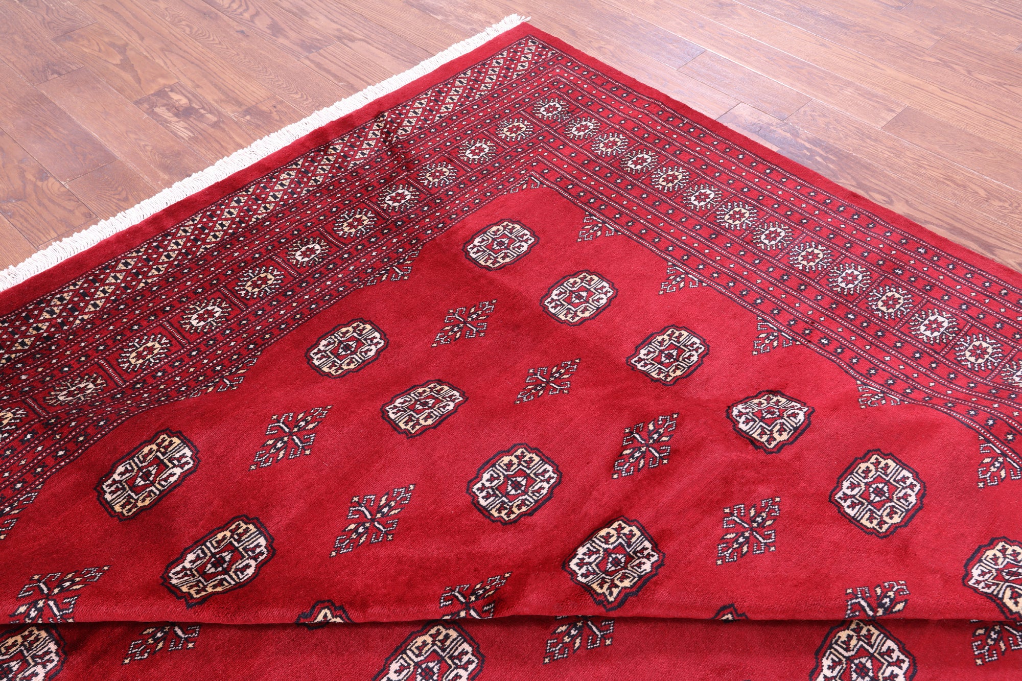 Red Bokhara Hand-Knotted Wool Rug - 9' 0" X 11' 9"