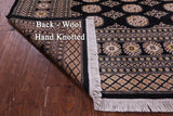 Black Bokhara Hand-Knotted Wool Rug - 6' 8" X 10' 2"