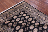 Black Bokhara Hand-Knotted Wool Rug - 6' 8" X 10' 2"