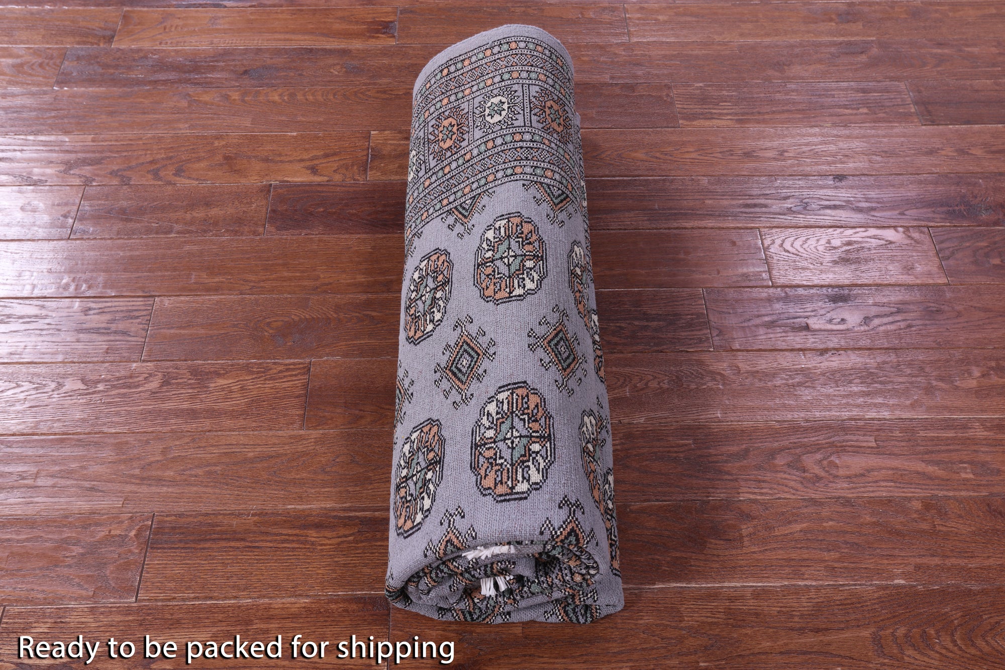 Grey Bokhara Hand-Knotted Wool Rug - 6' 1" X 9' 0"