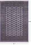 Grey Bokhara Hand-Knotted Wool Rug - 6' 1" X 9' 0"