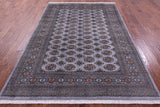 Grey Bokhara Hand-Knotted Wool Rug - 6' 1" X 9' 0"