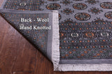 Grey Bokhara Hand-Knotted Wool Rug - 6' 1" X 9' 0"