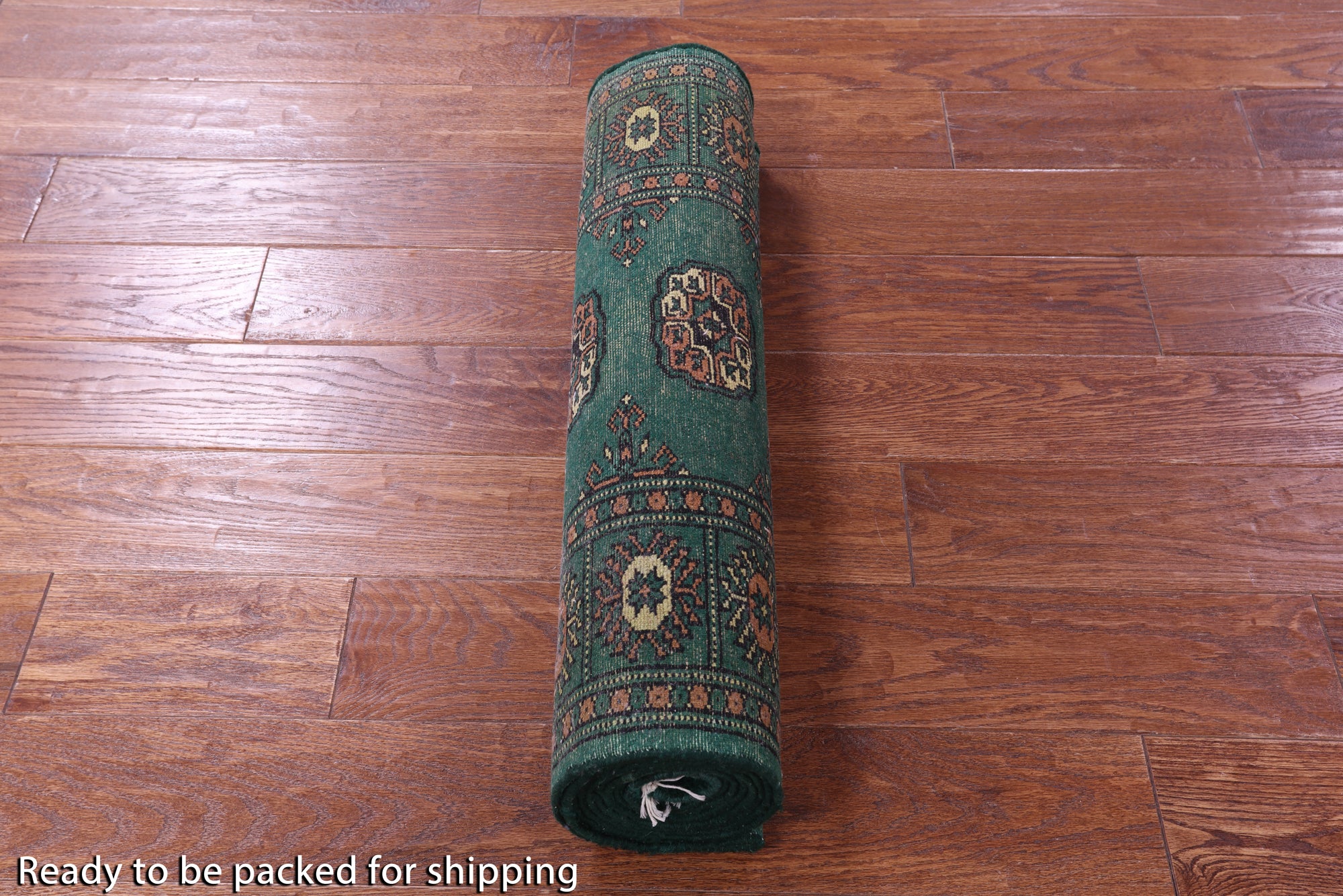 Green Bokhara Hand-Knotted Wool Runner Rug - 2' 6" X 9' 8"