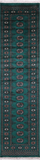 Green Bokhara Hand-Knotted Wool Runner Rug - 2' 6" X 9' 8"