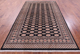 Black Bokhara Hand-Knotted Wool Rug - 6' 8" X 10' 1"