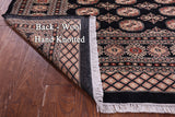 Black Bokhara Hand-Knotted Wool Rug - 6' 8" X 10' 1"