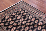 Black Bokhara Hand-Knotted Wool Rug - 6' 8" X 10' 1"
