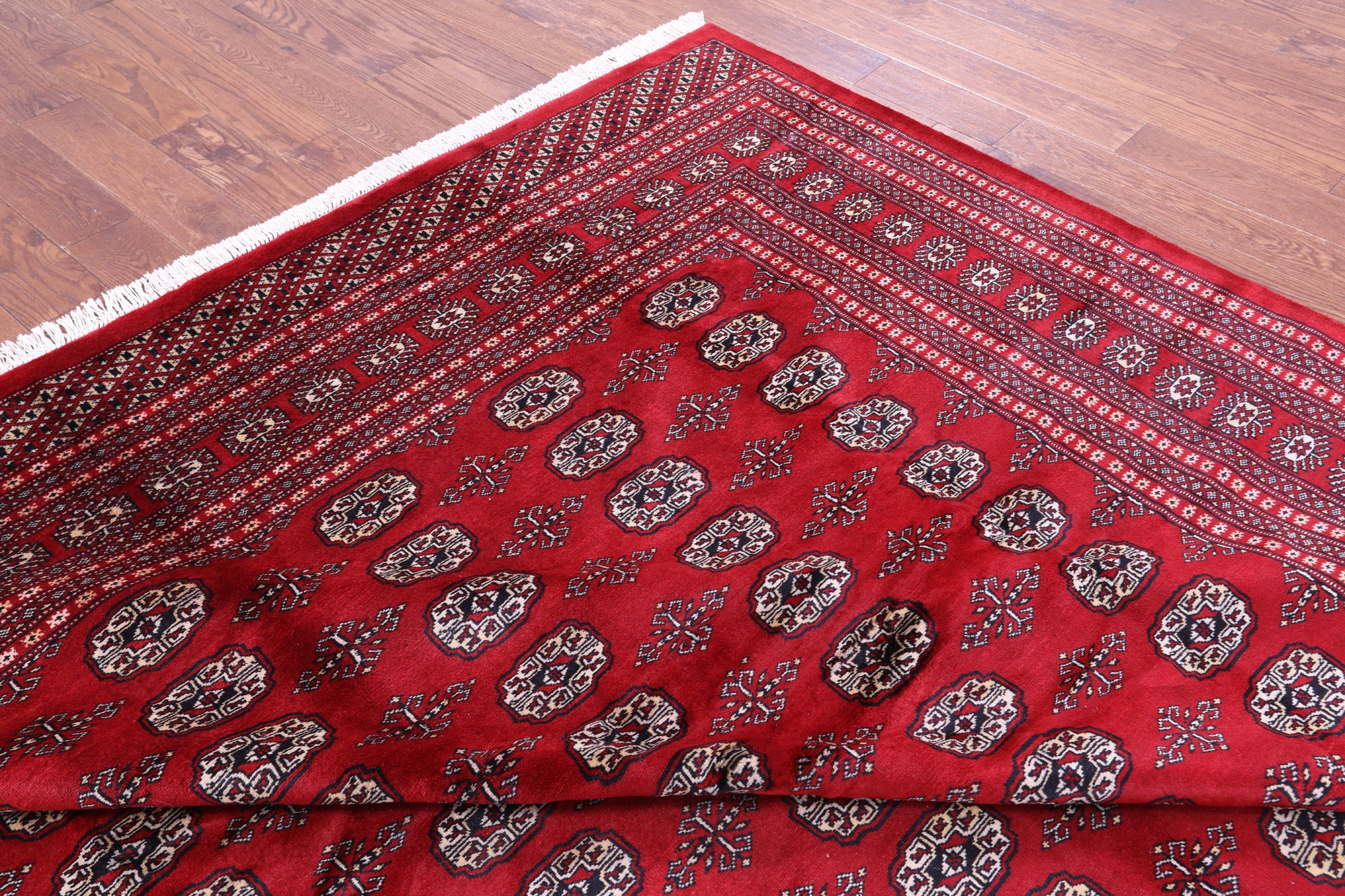 Red Bokhara Hand-Knotted Wool Rug - 9' 2" X 12' 0"