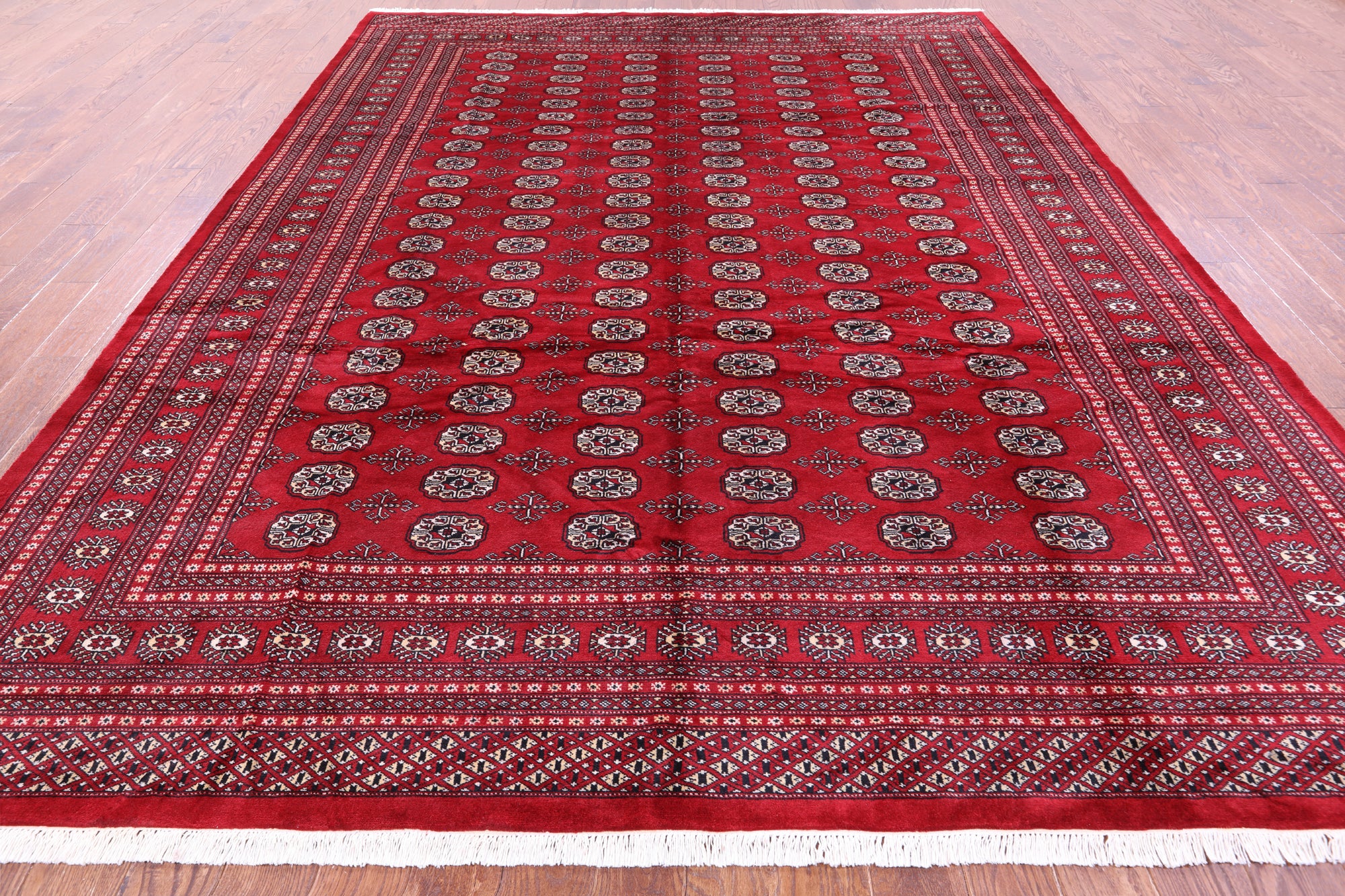 Red Bokhara Hand-Knotted Wool Rug - 9' 2" X 12' 0"
