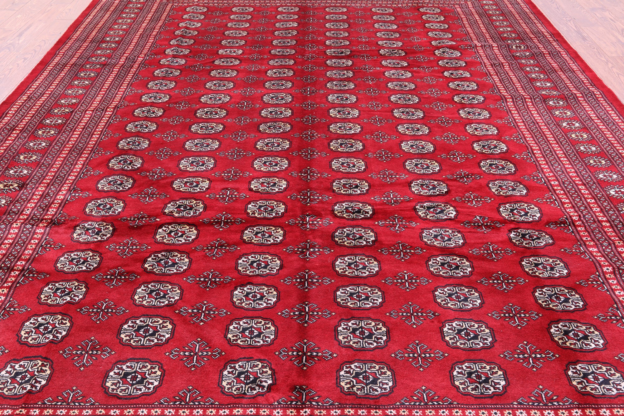 Red Bokhara Hand-Knotted Wool Rug - 9' 2" X 12' 0"
