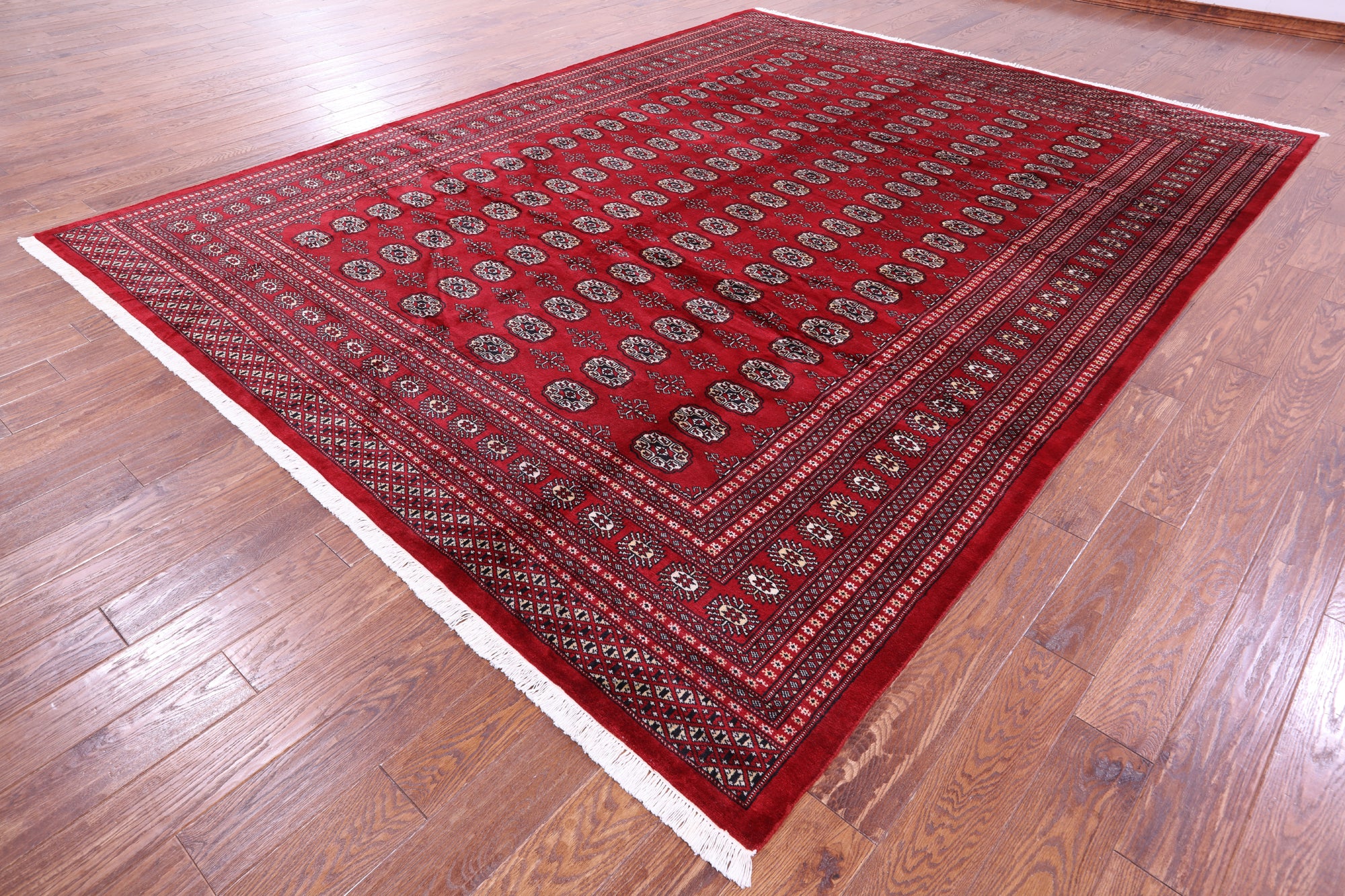 Red Bokhara Hand-Knotted Wool Rug - 9' 2" X 12' 0"